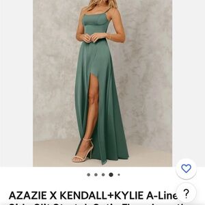 Prom AZAZIE KENDALL+KYLIE side Slit Stretch Satin Floor-Length Dress sz A10